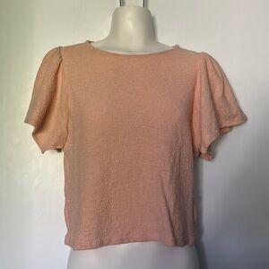 Texture and Thread by Madewell Peach Butterfly Sleeve T-shirt